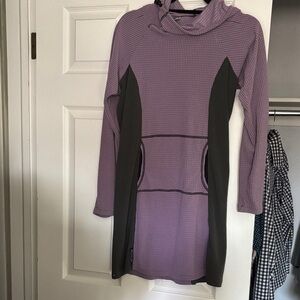 MELANZANA Purple and Gray Long Sleeve Dress